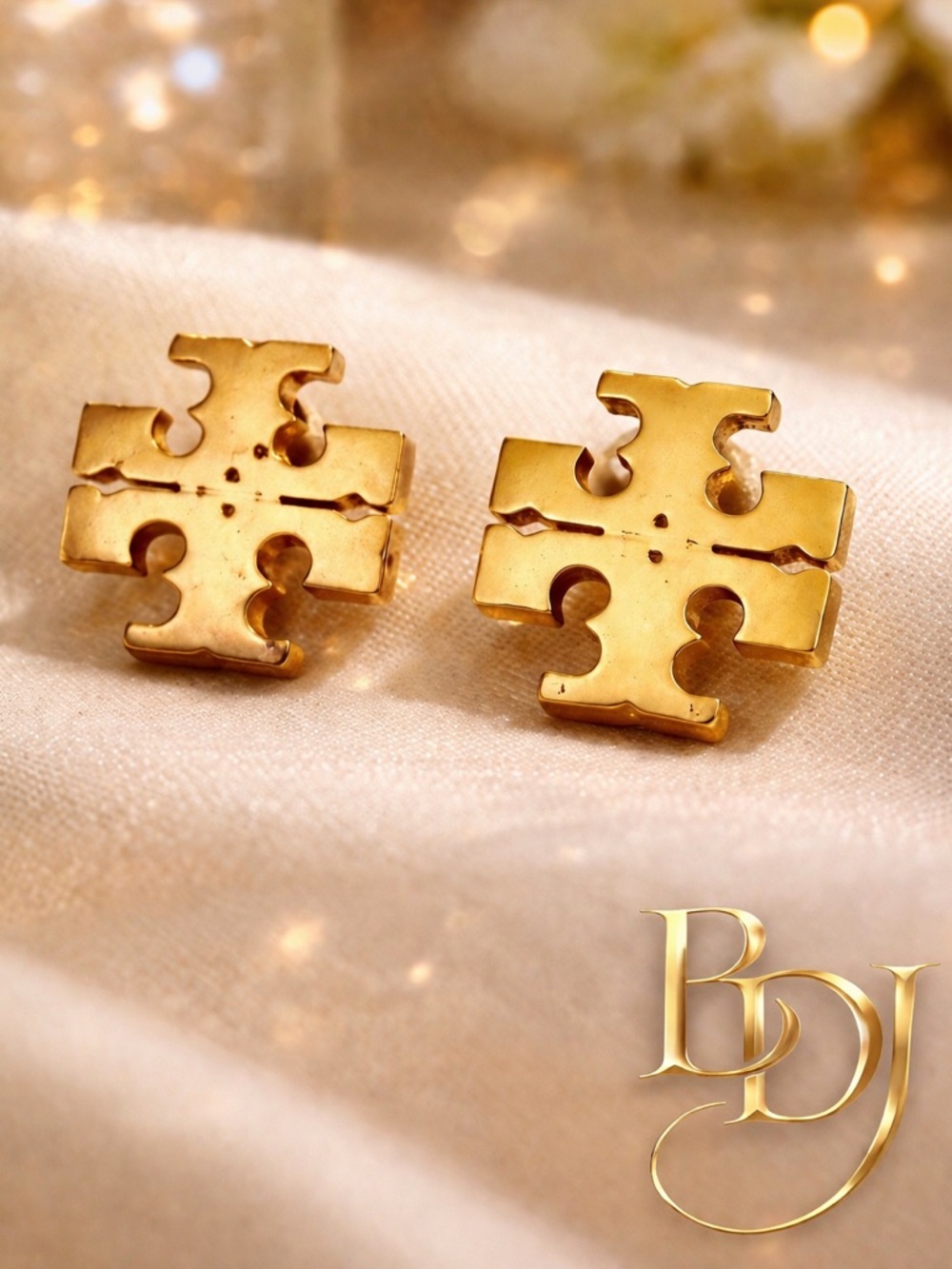 Tory Burch Small Icon Stud Earrings | Classic Dainty Gold Tone Everyday Chic